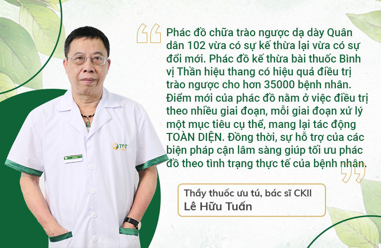 Bác sĩ Lê Hữu Tuấn đánh giá cao phác đồ trào ngược Quân Dân 102