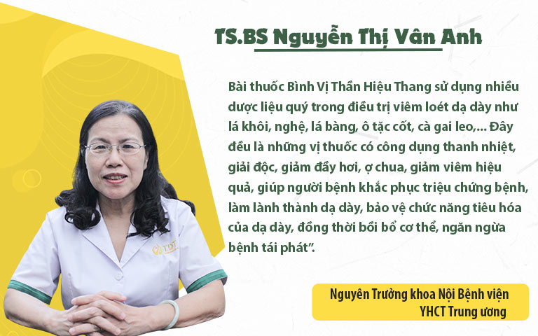 TS. BS Nguyễn Thị Vân Anh đánh giá cao hiệu quả điều trị của bài thuốc Bình Vị Thần Hiệu Thang