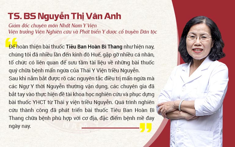 Bác sĩ Nguyễn Thị Vân Anh chia sẻ về quá trình nghiên cứu Tiêu Ban Hoàn Bì Thang