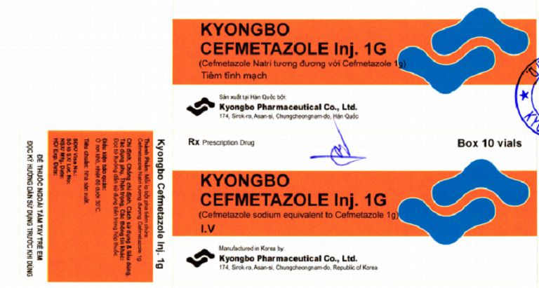 Thuốc Kyongbo Cefmetazole Inj. 1g