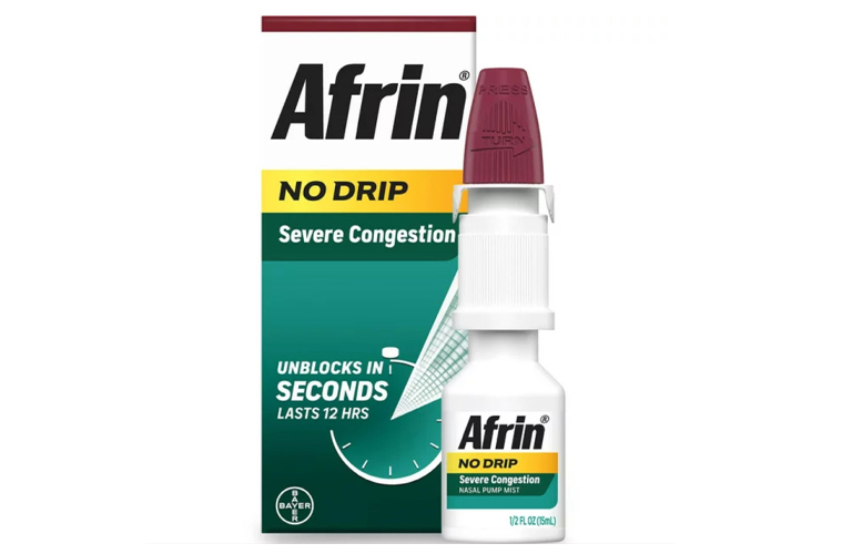 Cải thiện triệu chứng nghẹt mũi với chai xịt mũi Afrin